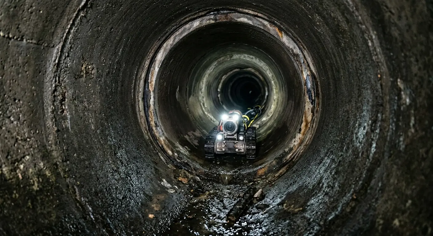 Robotic sewer camera inspecting pipe interior for Sewer Line Repair in Palmetto
